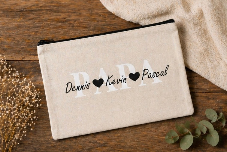 Personalisierte Kosmetiktasche „Mama / Papa“