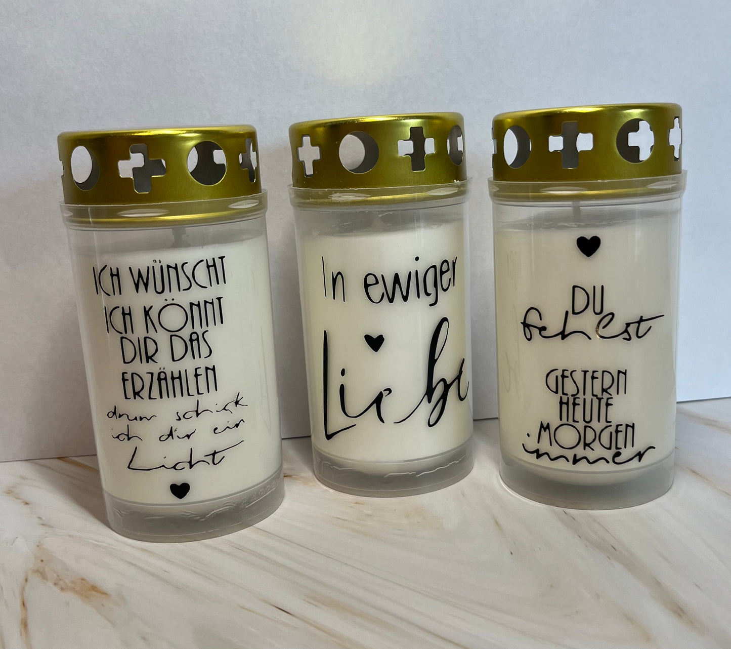 Grablicht mit Spruch