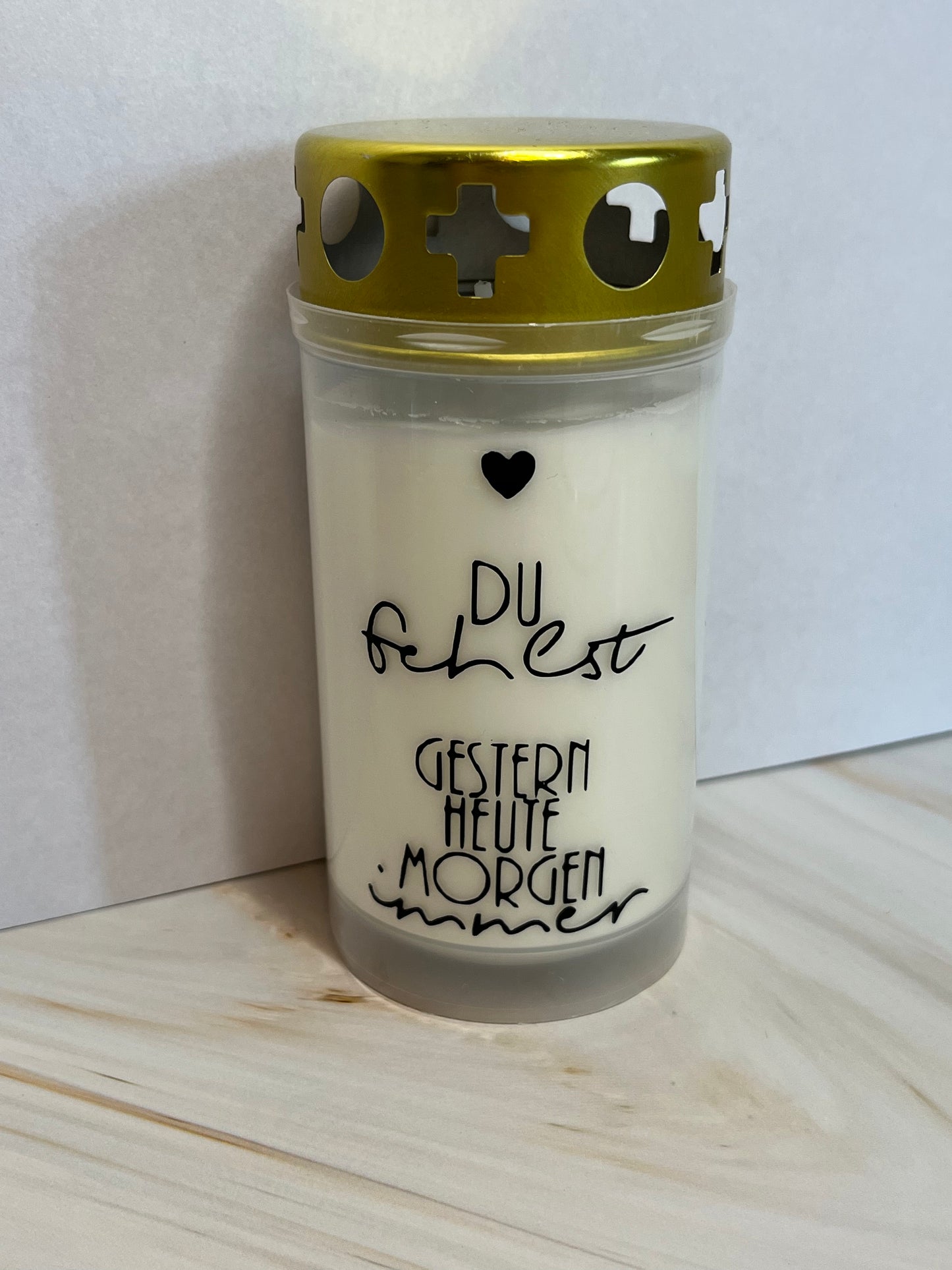 Grablicht mit Spruch