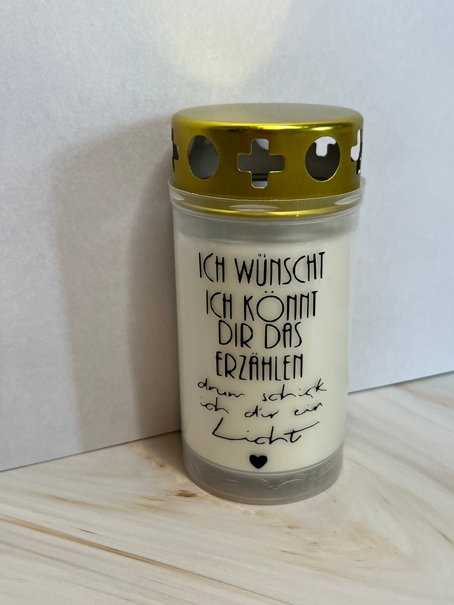 Grablicht mit Spruch